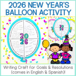 New Year's Activities 2026 Goals and Resolutions Balloons & Bulletin Board