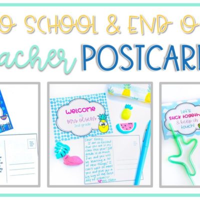 Back to School and End of the Year Postcards from Teacher to Students