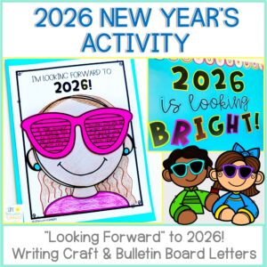 2026 New Year's Activity and Bulletin Board - Sunglasses Writing Craft