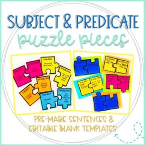 subject and predicate puzzle pieces