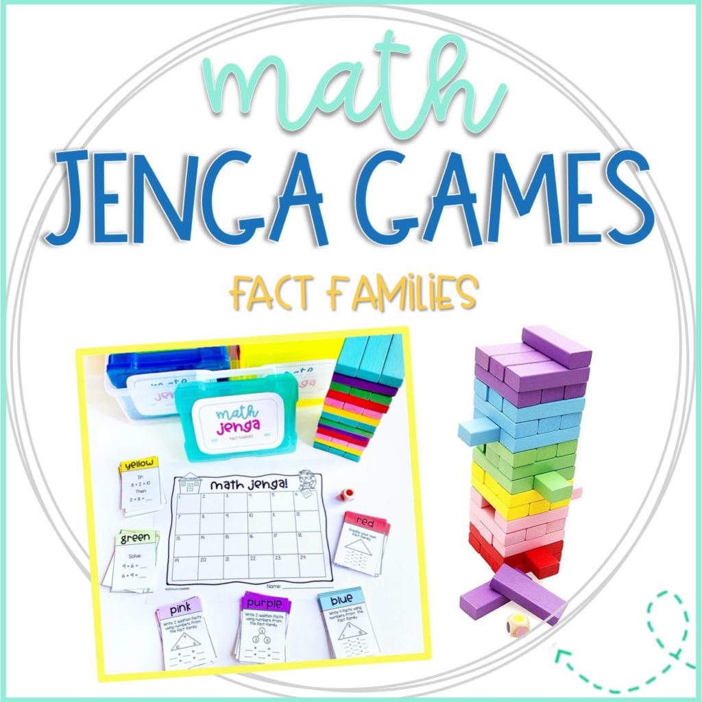 Math Jenga Game Cards for Fact Families - Life Between Summers