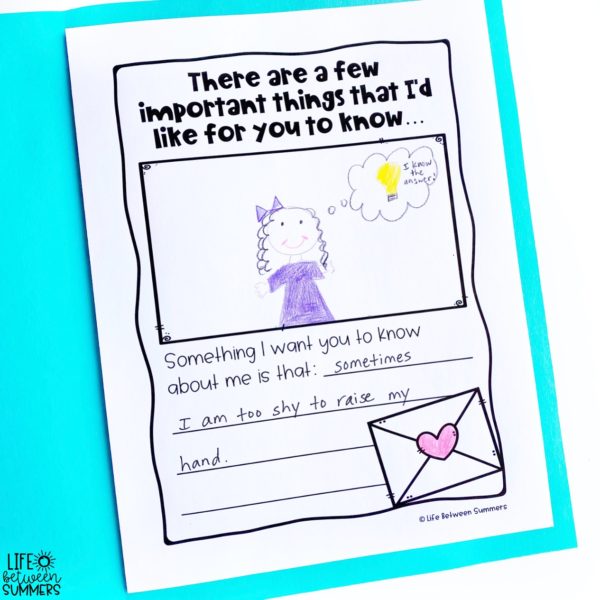 Back to School Activities: A Letter From Your Teacher Book Companion ...