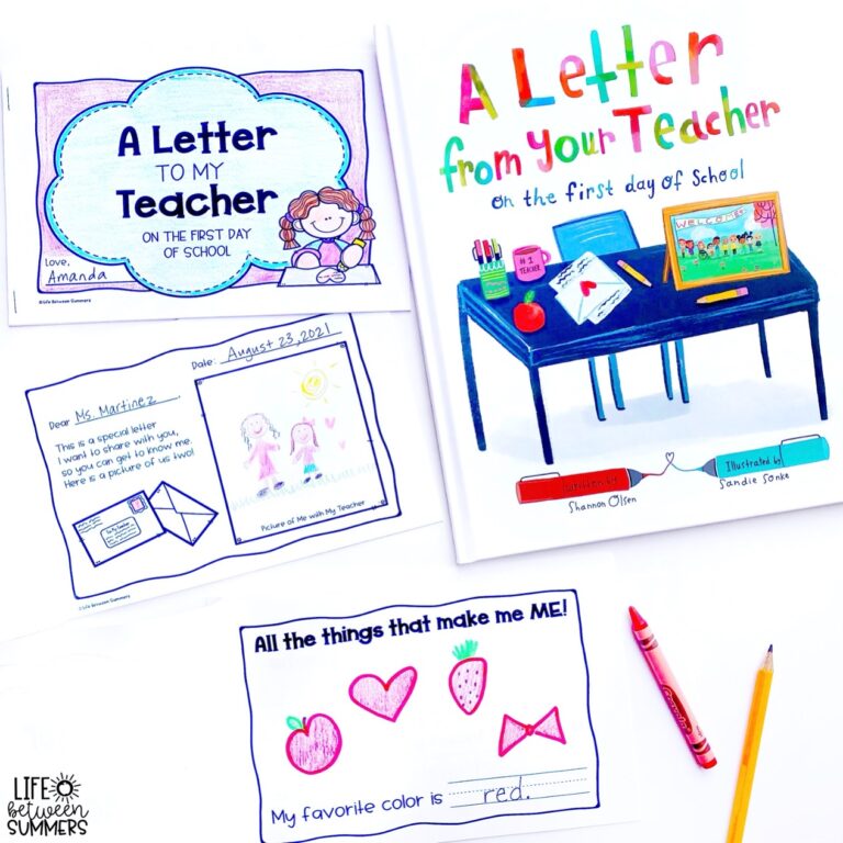  A Letter From Your Teacher On The First Day Of School Book Companion 