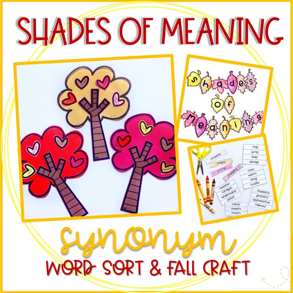 Shades of Meaning Fall Writing Craft and Synonym Word Sort