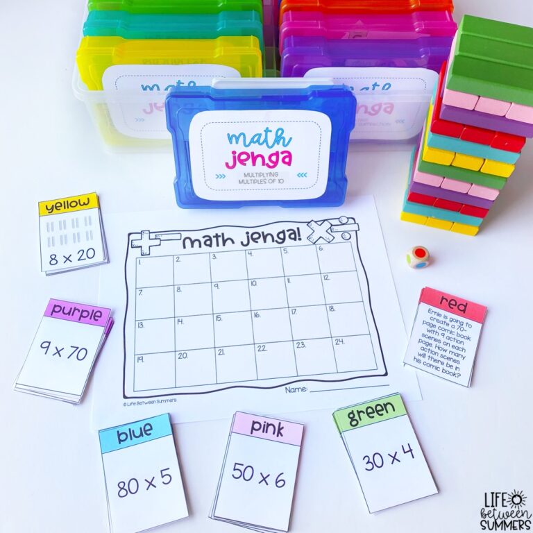 Math Jenga Games Growing Bundle for 3rd Grade - Life Between Summers