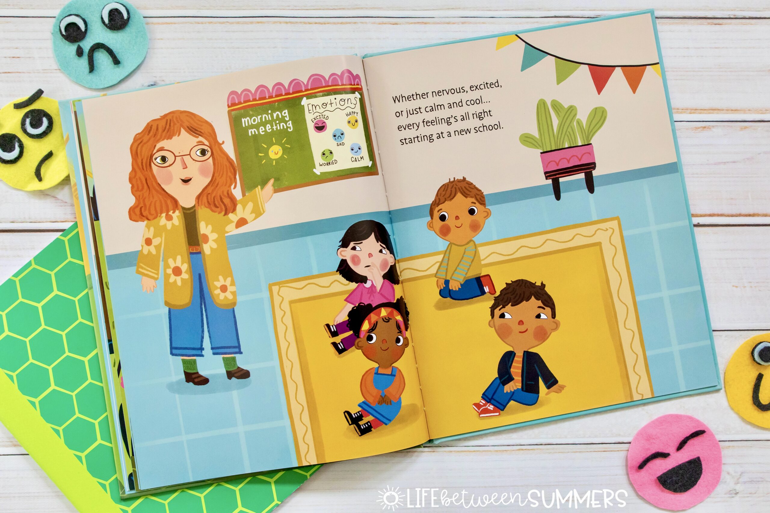 We're So Happy You're Here: A Warm Welcome for our New Student book illustration- morning meetings emotional check in for new student