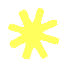 A bright yellow, eight-pointed starburst shape on a light gray background.