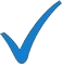 A bold blue check mark on a light gray background.